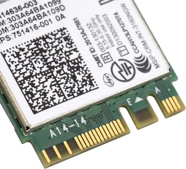 Alt view image 4 of 7 - Dual Band Wireless AC 3160 NGW 802.11ac WiFi Bluetooth Card 433Mbps NGFF 5.8GHz