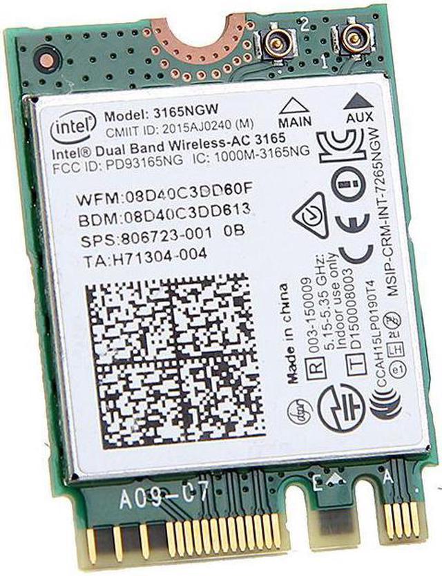 Intel 3165 Dual Band Wireless-AC 3165NGW Bluetooth 4.0 NGFF 802.11AC Wifi Card Add-On Cards - Newegg.com