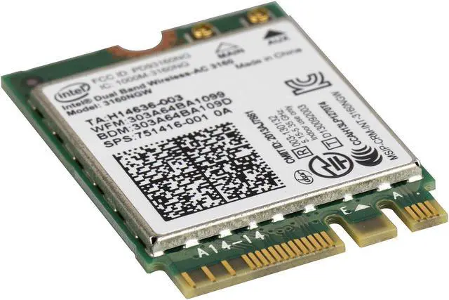 Alt view image 5 of 7 - Dual Band Wireless AC 3160 NGW 802.11ac WiFi Bluetooth Card 433Mbps NGFF 5.8GHz