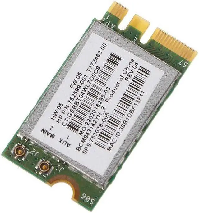 Alt view image 5 of 6 - New BCM943142Y 802.11b/g/n Bluetooth 4.0 WLAN 150Mbps NGFF Wireless Wifi Card