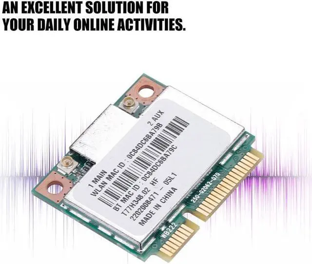 Alt view image 5 of 8 - 300Mbps 2.4/5G Wireless Wifi Card Bluetooth Mini PCI-E 802.11N For ASUS M5G Z77