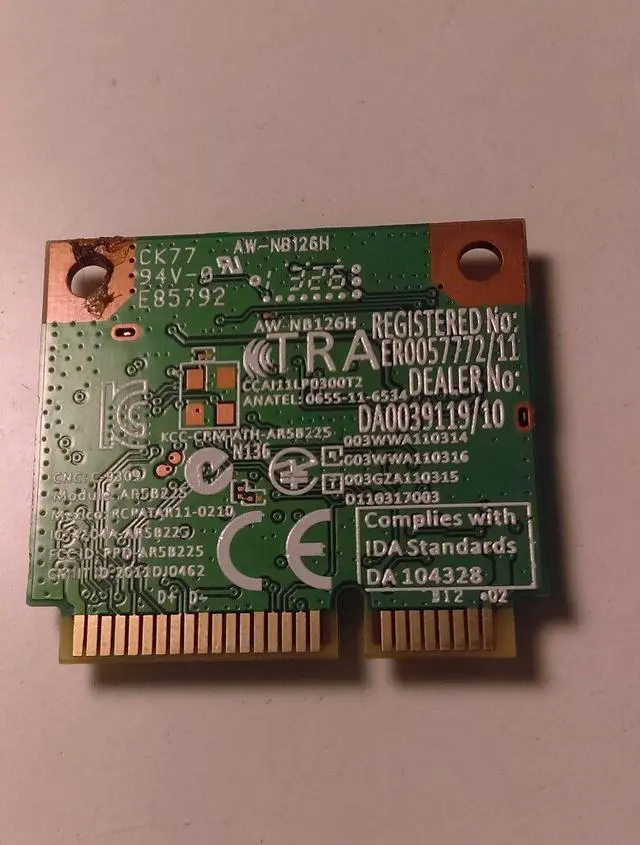 Alt view image 2 of 3 - New Genuine AzureWave AW-NB126H AR5B225 WiFi Bluetooth 2.4GHz WiFi Wireless Card