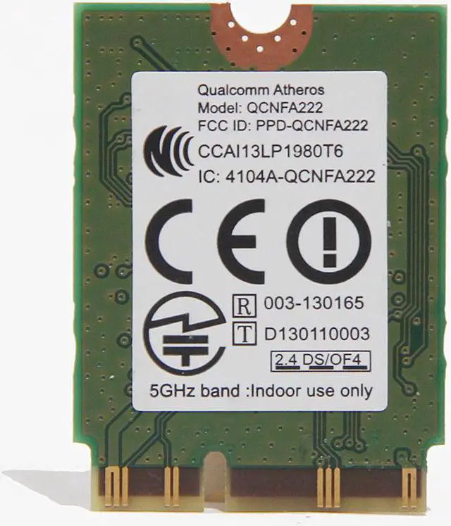 Main image of Atheros QCNFA222 AR5BWB222 2.4GHz/5GHz 802.11abgn WiFi Bluetooth 4.0 Wlan Card