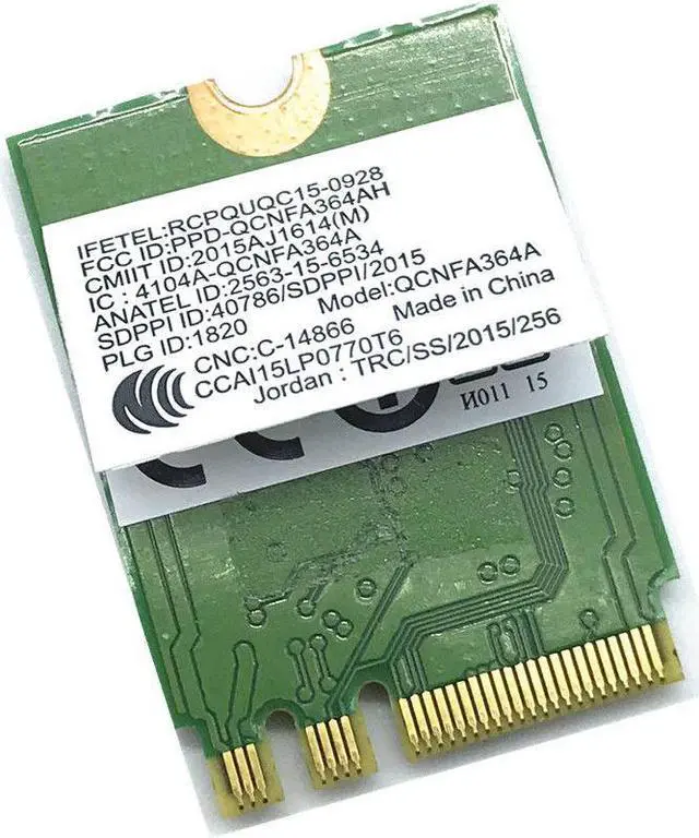Alt view image 3 of 5 - Atheros QCNFA364A Wireless 802.11ac 867Mbps Bluetooth 4.1 WIFI NGFF/M.2 Card
