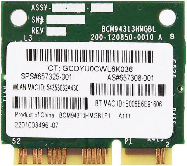 Alt view image 4 of 7 - For HP BCM94313HMGB PCI-E 802.11N BCM20702 Bluetooth 4.0 Wlan Wireless WiFi Card