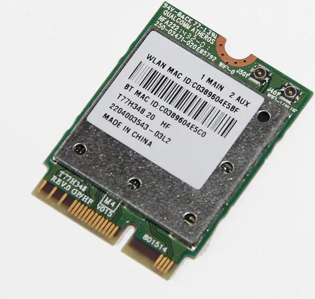 Alt view image 3 of 7 - Atheros QCNFA222 AR5BWB222 2.4GHz/5GHz 802.11abgn WiFi Bluetooth 4.0 Wlan Card
