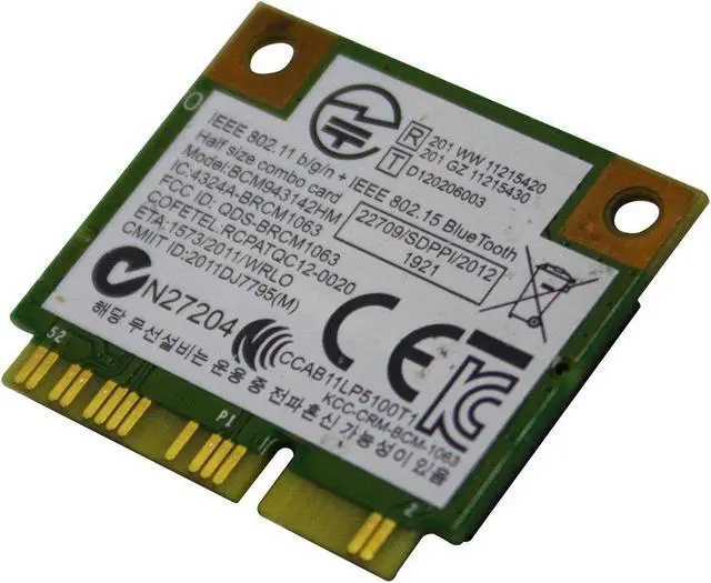 Alt view image 4 of 7 - Universal Wireless BCM943142HM 802.11n 300M Bluetooth Half Mini PCI-E WIFI Card