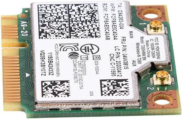 Alt view image 4 of 7 - For intel Wireless 7260 BN Bluetooth Mini PCIe WiFi Card for Lenovo Y510P Y410P