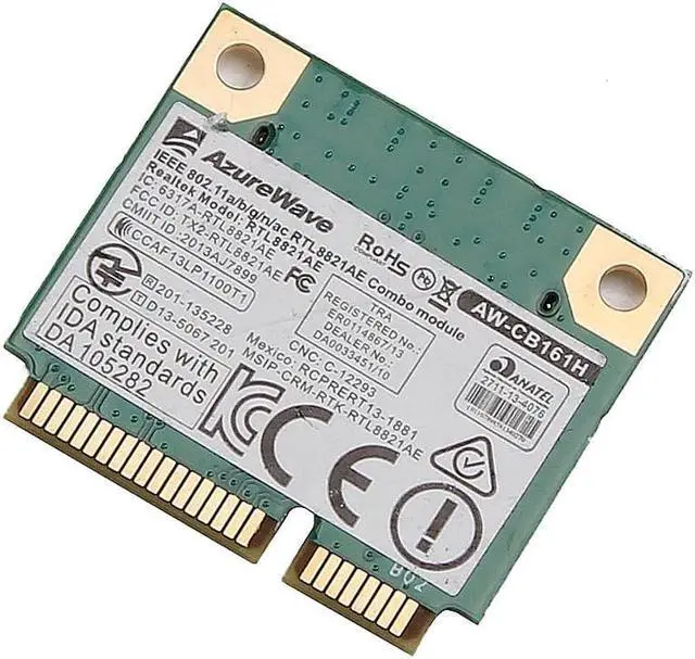 Alt view image 6 of 6 - AzureWave AW-CB161H Realtek RTL8821AE combo 802.11ac+Bluetooth4.0 WLAN PCIe Card