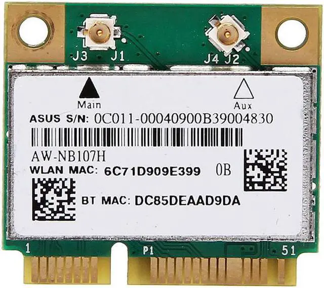 Alt view image 2 of 7 - AzureWave AW-NB107H BCM943142HM Half Mini PCIE Wlan WIFI Card BT4.0 802.11 b/g/n