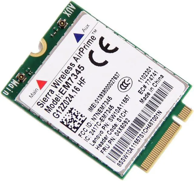 Alt view image 6 of 7 - Thinkpad GOBI5000 EM7345 LTE 04X6092 T440 X240 WWAN HSPA+ 42Mbps 4G Module NGFF