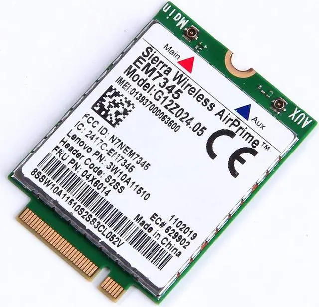 Alt view image 3 of 6 - GOBI5000 EM7345 LTE 04x6014 T440 X240 WWAN HSPA+ EVDO 42Mbps 4G Module NGFF Card