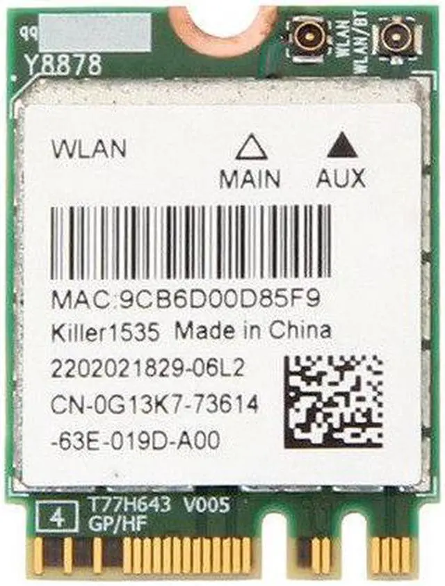 Alt view image 5 of 6 - Atheros  Killer 1535 867Mbps 802.11AC WiFi + Bluetooth 4.1 NGFF Wireless-AC Card