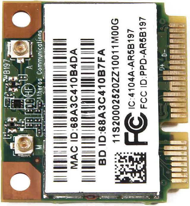 Alt view image 3 of 7 - Atheros AR5B197 802.11 b/g/n Bluetooth 3.0 WiFi PCI-E Wireless Card For IBM 470