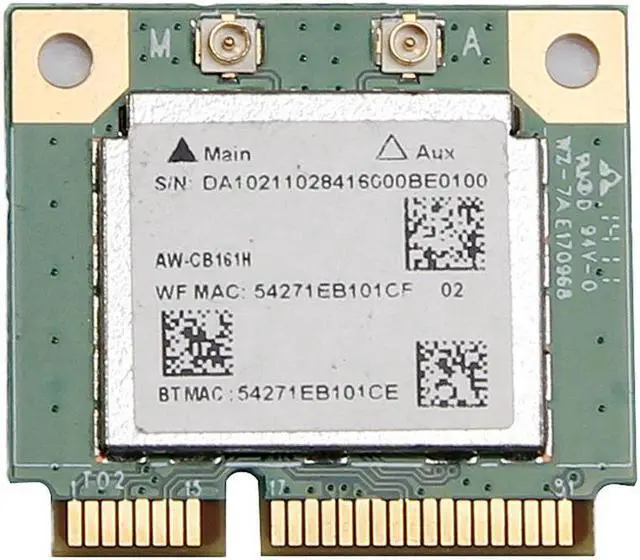 Alt view image 3 of 6 - AzureWave AW-CB161H Realtek RTL8821AE combo 802.11ac+Bluetooth4.0 WLAN PCIe Card