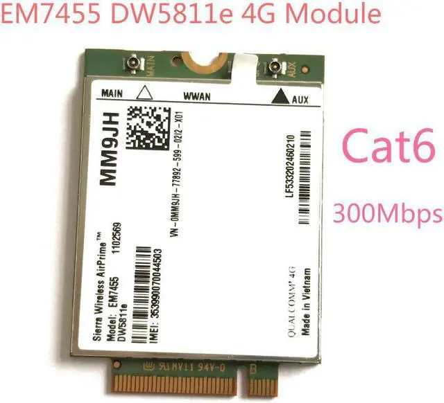 Main image of EM7455 DW5811e LTE-FDD LTE-TDD 4G Module 4G Card Cat6 For Dell Laptop PN MM9JH