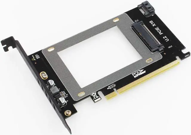 Alt view image 2 of 6 - PCI-E Riser 3.0 4X X16 to U.2 SFF-8639 Adapter NVMe PCIe SSD PCI-e to U2 Card M.2 NGFF 2.5" SSD to PCI-EX16 Intel