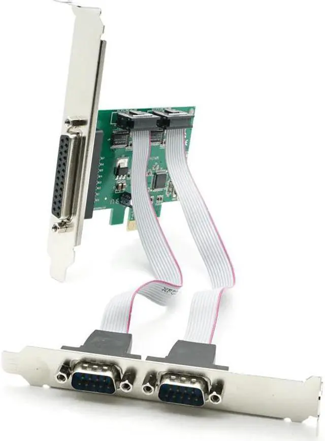 Alt view image 3 of 4 - 2 PORTS RS-232 Serial Port COM & DB25 Printer Parallel Port LPT to PCI-E PCI Express Card Adapter Converter WCH382 Chip DB9 DB25
