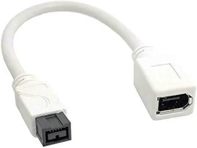 Alt view image 2 of 6 - The  White IEEE 1394 6PIN Female to 1394b 9PIN male Firewire 400 TO 800 Cable 10cm