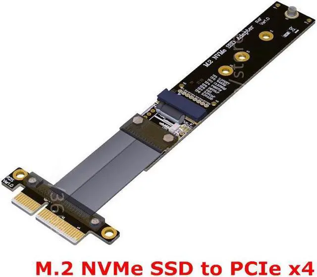 Alt view image 5 of 7 - Riser PCIe 4x Extension Cable M2 M.2 NVMe SSD to PCIe x4 adapter cards Riser CARD support PCI-E 3.0 x4 Full Speed  R24SF 10CM