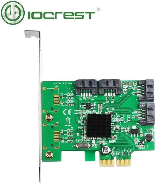 Alt view image 2 of 4 - IOCREST PCI-Express 4-port HyperDuo SATA III RAID Controller Card Marvell 88SE9230 with low profile bracket