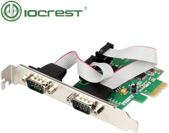 Alt view image 3 of 5 - Amify IOCREST PCI Express 2 Ports Serial rs232 com db9 controller card PCI-e 1.0 x 1 dual port I/O adapter converter wch 382 chip