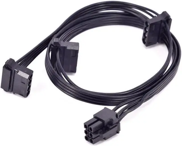 Alt view image 5 of 5 - PCIe 6Pin to 3 Peripheral 4Pin Molex Power Cable GPU 6 Pin to IDE Female for CORSAIR HX1200i HX1000i HX850i HX750i Modular PSU
