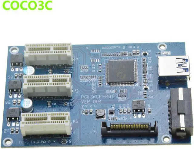 Alt view image 3 of 7 - Mini PCIe 1 to 3 PCI express 1X slots Riser Card Expansion adapter Mini ATX Laptop to PCI-e Port Multiplier