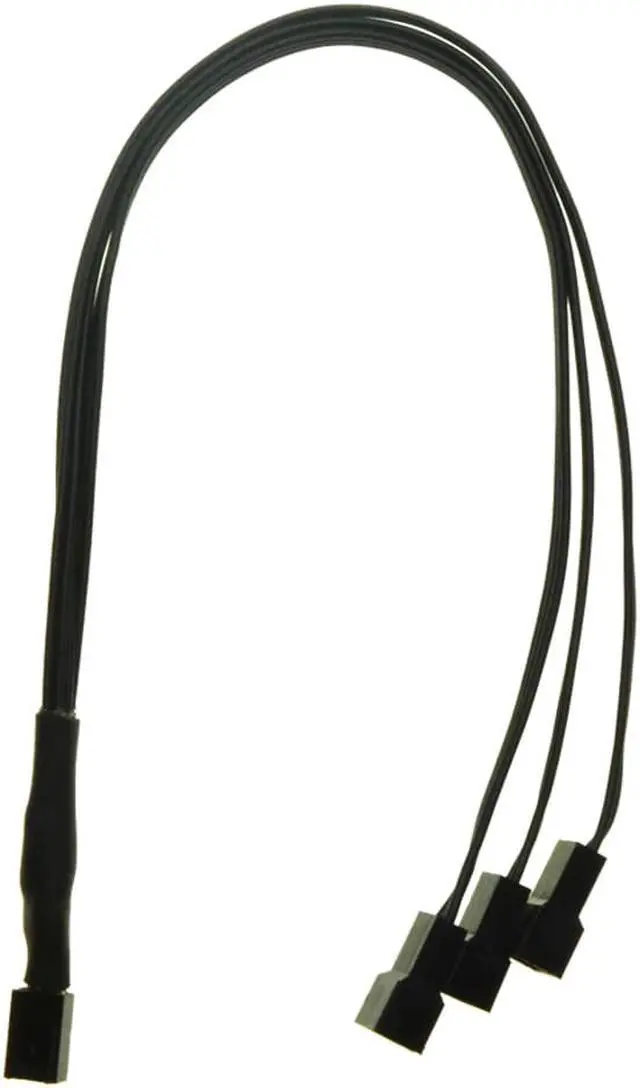 Alt view image 5 of 5 - 12V 3Pin Fan PWM 1 to 3 way Power supply Extension Cable Y Splitter Port Multiplier Computer PC Cooling  22AWG wire