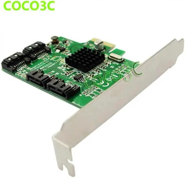Alt view image 2 of 6 - Marvell 88SE9215 Chipset 4 Ports SATA 6G PCI Express Controller Card PCI-e to SATA III 3.0 converter PCI low profile bracket