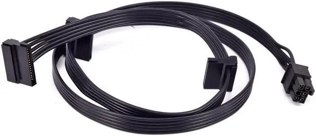 Alt view image 2 of 4 - PCI-e 6Pin 1 to 3 SATA SSD Power Supply Cable GPU 6 Pin for CORSAIR TX850M TX750M TX650M Modular
