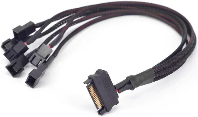 Alt view image 2 of 4 - 15Pin SATA 1 to 6 Port 3Pin Fan Power supply Cable For PCI express Graphics Card PC 6 ways 3P Cooling PWM Y splitter Converter