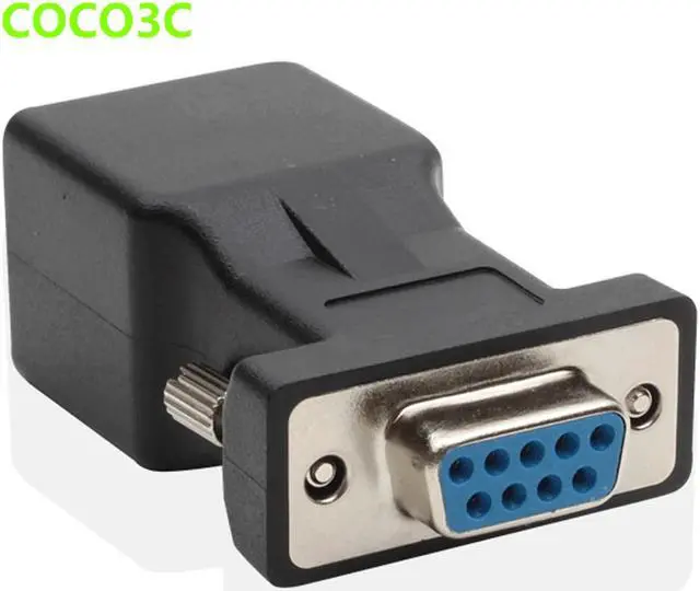Alt view image 3 of 7 - RS232 COM Female to RJ45 Female Connector Convertor DB9 Serial Port to LAN CAT5 CAT6 RJ45 Network Ethernet Cable Adapter