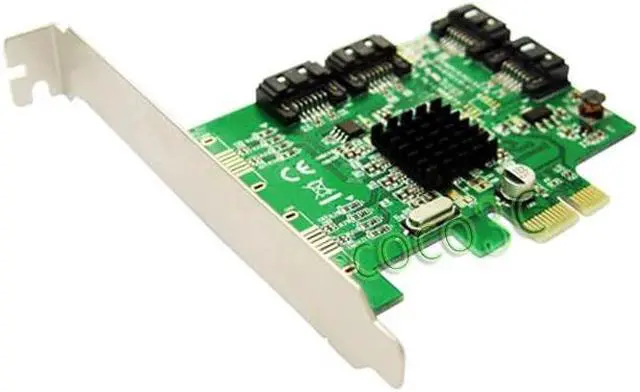 Alt view image 3 of 6 - Marvell 88SE9215 Chipset 4 Ports SATA 6G PCI Express Controller Card PCI-e to SATA III 3.0 converter PCI low profile bracket