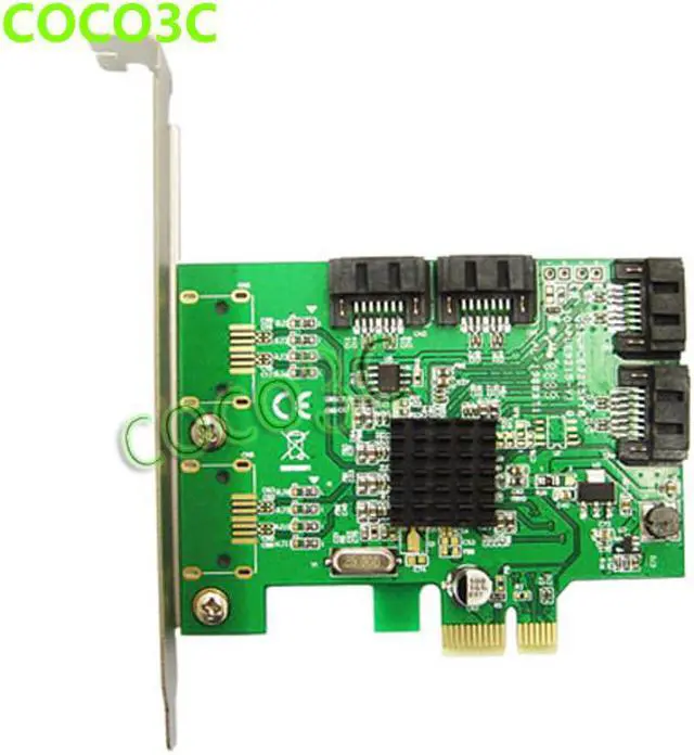 Main image of Marvell 88SE9215 Chipset 4 Ports SATA 6G PCI Express Controller Card PCI-e to SATA III 3.0 converter PCI low profile bracket