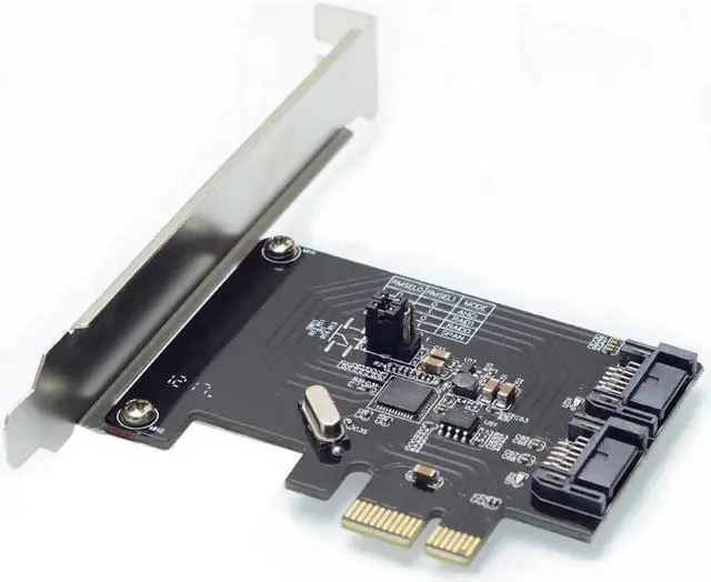 Alt view image 4 of 6 - 2 Port SATA 6Gbps PCI Express Controller Card RAID 0 RAID1 PCI-e to SATA 3.0 SSD Riser Low Profile Bracket ASM1061