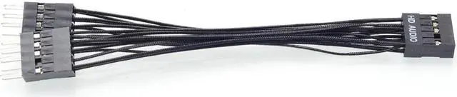 Alt view image 4 of 5 - Motherboard 9Pin HD Audio 1 to 2 Port Multiplier Y Splitter Extension Cable Desktop internal Male to Female cable 10cm