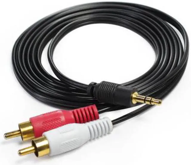 Main image of 1m 3.5mm Male Stereo Mini Plug Jack TO 2 RCA Stereo Computer DVD TV VCR Phone 3.5mm Audio Cable
