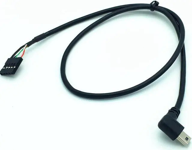 Main image of 50CM  usb mini 5P Male 90 Left angle  to 1x 5Pin Female 2.54 USB header PCB motherboard cable