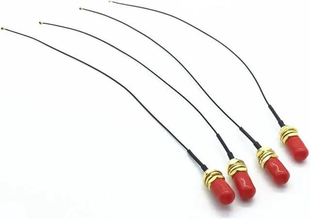 Alt view image 2 of 3 - 4Pcs U.FL IPEX MHF4 to RP-SMA 0.81mm RF Pigtail Cable Antenna for NGFF/M.2 25cm/9.8"