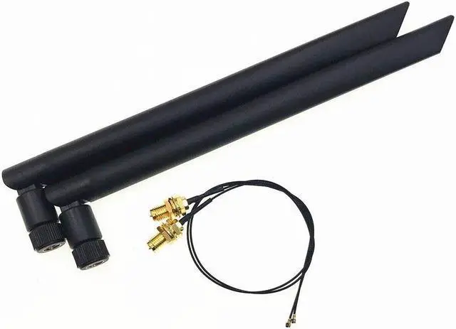 Alt view image 2 of 4 - 2 x 6dBi Dual Band M.2 IPEX MHF4 U.fl RP-SMA Wifi Antenna Set for Intel AX200 AX201 9260 9560 8265 8260 7265 7260 NGFF M.2 Card