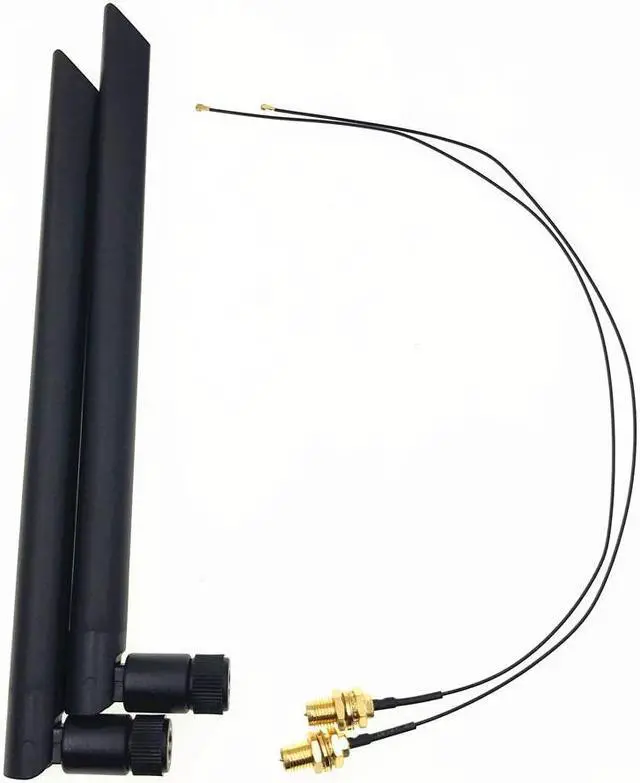 Main image of 2 x 6dBi Dual Band M.2 IPEX MHF4 U.fl RP-SMA Wifi Antenna Set for Intel AX200 AX201 9260 9560 8265 8260 7265 7260 NGFF M.2 Card