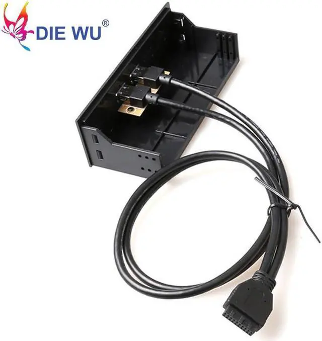 Alt view image 4 of 7 - USB 3.0 front panel Dual USB 3.0 Ports Hub 20 Pin Connector & Adapter Cable cable lenth 60cm