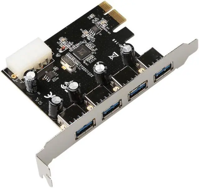 Alt view image 2 of 5 - 4 port USB 3.0 PCI-e Expansion Card PCI express USB 3.0 hub adapter 4-port USB3.0 controller USB 3 0 PCI e PCIe express 1x