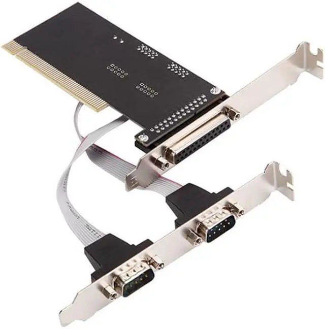 Alt view image 2 of 5 - PCI 2 serial 1 parallel port Expansion card with TX382A card adapter