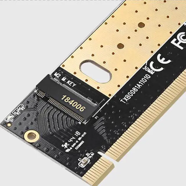 Alt view image 3 of 6 - NVME  M.2 to PCIE3.0 16X PC high speed extension card MKEY NGFF SSD adapter card PCB  for MAC Linux Windows
