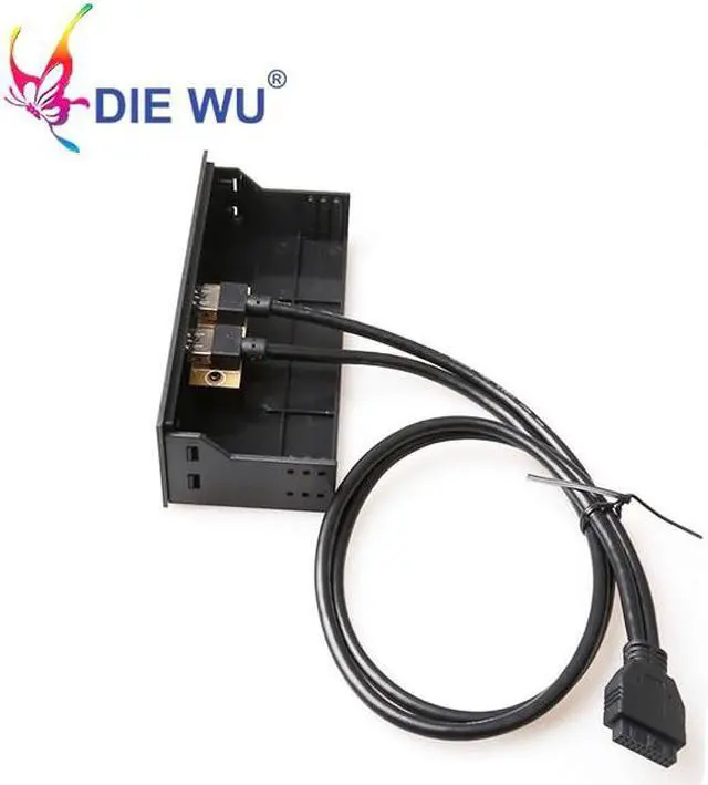 Alt view image 2 of 7 - USB 3.0 front panel Dual USB 3.0 Ports Hub 20 Pin Connector & Adapter Cable cable lenth 60cm