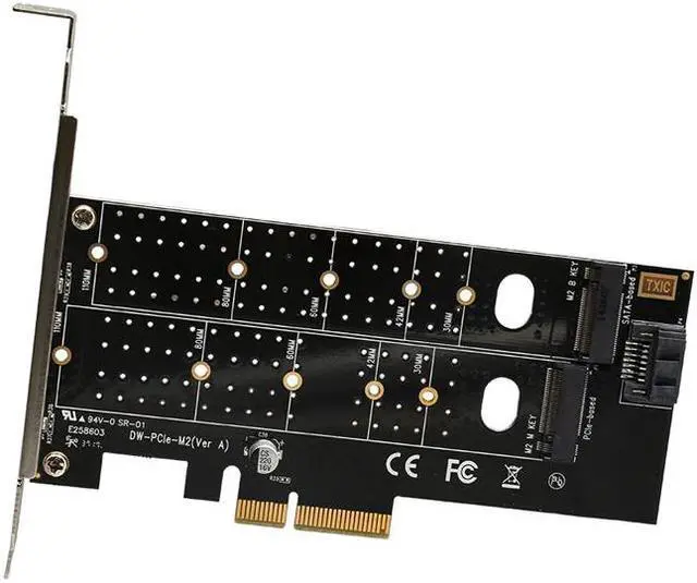 Main image of PCIe to M.2 dual NVMe SSD NGFF Riser card PCIE X4 adapter M Key B Key dual interface Expansion card