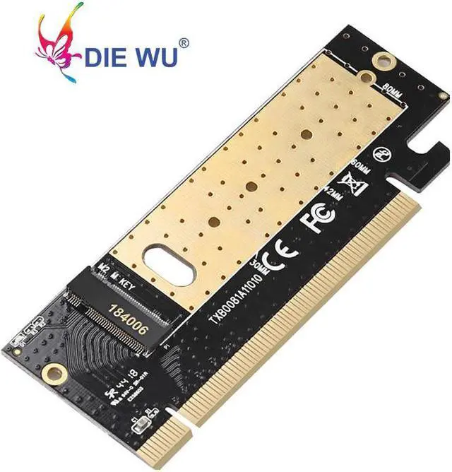 Alt view image 6 of 6 - M.2 NVME Adapter Expansion Card Support M Key PCI Express PCIe x16 to M.2 high speed Adapter riser card  TXB008