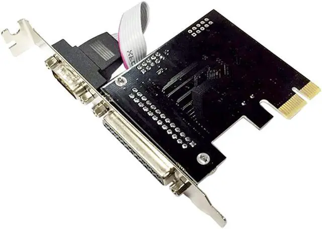 Alt view image 2 of 6 - PCI express 1 Serial and 1 parallel port Expression Card RS232 Printer port PCIe PCI-e riser Card